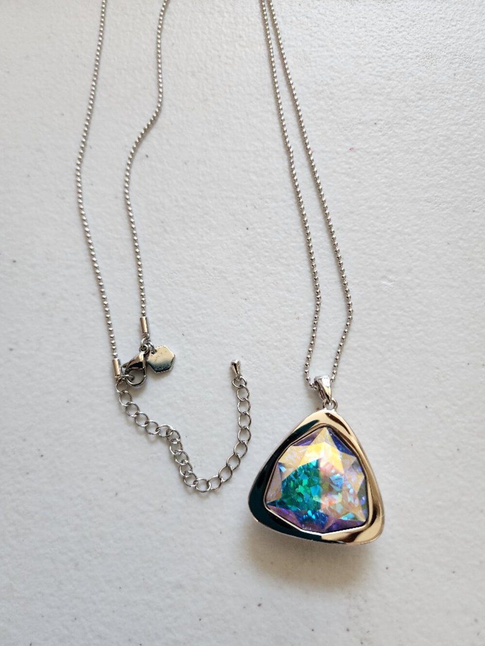 Touchstone Crystal AB Trilliant Pendant Necklace